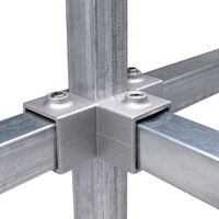 Connecteur d'angle en alliage d'aluminium pour tube carré avec vis de serrage pour cadre, support, main courante, serre