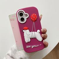 Coques de téléphone portable antichoc en silicone 3D motif ballon de chien de dessin animé mignon, best-seller de l'usine BAILI pour iPhone 16 Plus 15