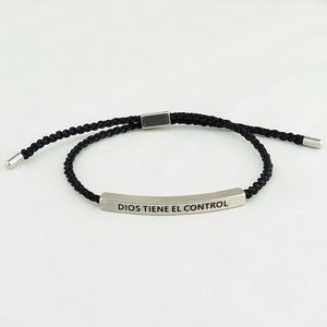 Bracelet en corde tressée ajustable avec inscription « DIOS TIENE EL CONTROL » – Cadeau de bijoux inspiré de la mode pour femmes et hommes - Product Image 5