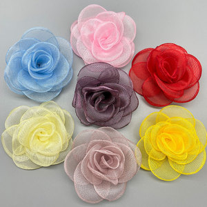 Corsage de flor de gasa estilo coreano de 7.5 cm para el cabello, zapatos, bolsos y accesorios de ropa - Product Image 2