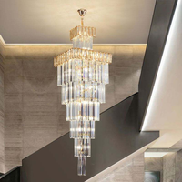 Beuil |   Lustre carré en cristal haut de gamme pour escalier de villa