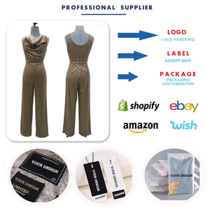 <span class=keywords><strong>Mono</strong></span> <span class=keywords><strong>de</strong></span> Verano BYJ281 <span class=keywords><strong>de</strong></span> Último Diseño para Mujer, Elegante, <span class=keywords><strong>de</strong></span> Satén, sin Mangas, con Cuello Tipo Capucha, Cintura Alta y Pierna Ancha - Product Image 3