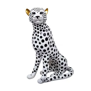 Dekorasi meja kerajinan kecil Polyresin Mini hewan Resin Bookend Leopard patung untuk rak buku
