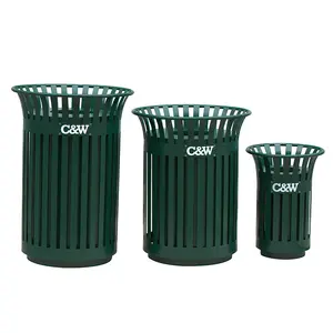 屋外の丸い鋼のゴミ箱都市の通りの家具パティオ金属のゴミ箱は容器を無駄にすることができます