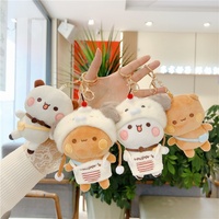 Porte-clés pendentif en peluche en PP, figurine de dessin animé Panda One Two Bubu, jouet, emballage cadeau pour enfants, vente en gros