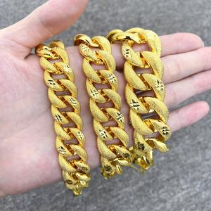 Bracelet chaîne cubaine JXX personnalisé plaqué or 24 carats, style hip-hop, en laiton, vente en gros, bracelets ou joncs à breloques - Product Image 2