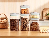 Ensemble de récipients hermétiques de marque personnalisée pour le stockage des aliments Contenants pour aliments secs de céréales en plastique Boîte de stockage pour spaghettis sans BPA