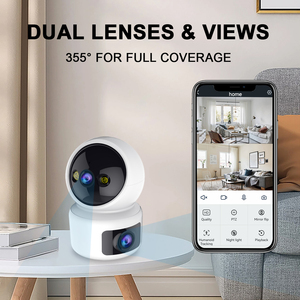 Wifi không dây ống kính kép 2MP IP tầm nhìn ban đêm trong nhà CCTV Home an ninh màn hình bé PTZ Bộ nhớ lưu trữ thẻ - Product Image 3