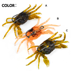 Leurre souple artificiel en silicone en forme de crabe avec hameçons, lot de 4, pour la pêche au bar, leurres de fond pour eau douce - Product Image 5