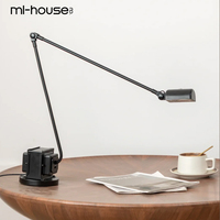 Lampe de table LED en acier inoxydable simple et élégante pour villa, restaurant, club-house, maison, bureau