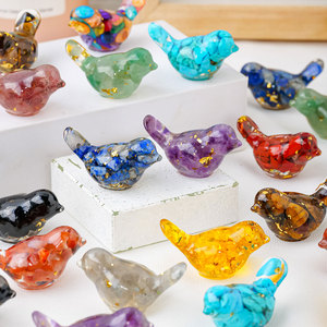 Hot Selling DIY Epoxy Resin Handmade Natural Healing Gravel <strong>Stone</strong> <strong>Birds</strong> for Decoration