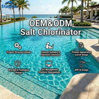Clorador de Sal Inteligente 3 en 1 con WiFi y APP, 15-50 Galones/10000-60000 Galones, Impermeable IPX7, Autolimpiante, con Certificaciones CE\ETL\RoHS\FC para Piscinas