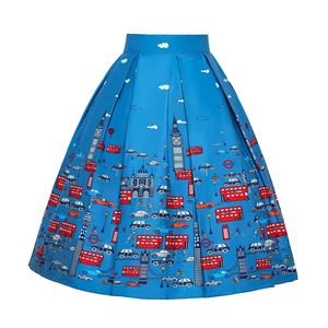 Damenbekleidung Minirock Vintage Rockabilly 50er Jahre Freizeit Party Kurzer Swing-Rock mit Blumendruck für junge Mädchen XS-3XL - Product Image 5
