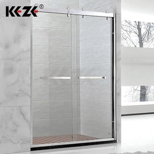 Direct usine : Cabine <span class=keywords><strong>de</strong></span> <span class=keywords><strong>douche</strong></span> <span class=keywords><strong>coulissante</strong></span> avec cadre en verre, receveur en ABS et grille noire, certifiée CE, design moderne et droit - Product Image 1