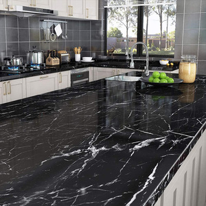 Rollo de película de vinilo de granito, papel tapiz decorativo de mármol autoadhesivo impermeable de Pvc, diseño moderno negro extraíble <span class=keywords><strong>para</strong></span> <span class=keywords><strong>Baño</strong></span> - Product Image 5