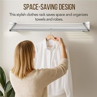 Séchoir à linge mural pliable pour vêtements, idéal pour les salons et les salles de bain