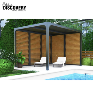Pérgola Exterior Moderna de Aluminio, Techo de Láminas Bioclimáticas Motorizadas, Gazebo Impermeable <span class=keywords><strong>para</strong></span> Jardín o Patio - Product Image 6
