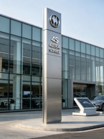 Pylône LED extérieur personnalisé, Totem Monumental, pour l'immobilier, les centres commerciaux, les parkings, la signalisation d'entrée et les indicateurs directionnels, en acier inoxydable