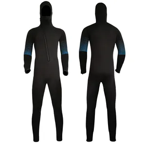 Combinaison de plongée imperméable personnalisée pour hommes, 5mm 7mm, surf, néoprène, capuche intégrale, fermeture éclair sur le devant