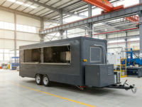 Remorque de restauration rapide commerciale en acier inoxydable, cuisine mobile, four à pizza, grill, équipement pour glaces, snacks, bonbons, hot-dogs, frites