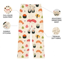 Ollabaky Pantalon de pyjama à imprimé animal pour homme avec poches, vêtements de maison, bas de pyjama, 100 % polyester, lavable en machine