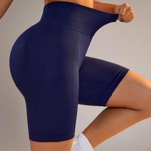 High Waist Tummy Control Yoga Shorts Women Quick Dry Butt Lifting Gym Workout <b>Nylon</b> <b>Hook</b> and Eye Closure - Product Image 2