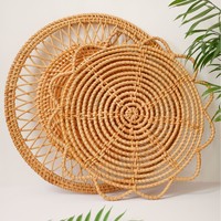 Dekorative Wandbehänge aus Weide für Wohnzimmer, Handgefertigte Tischsets, Rattan-Gewebte Durchbrochene Wanddekorationen für Zuhause