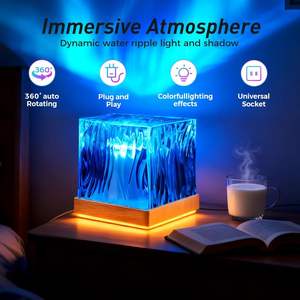 Lampada Atmosfera con Effetto Acqua Increspata, Luce Notturna, Regalo per Ragazze, Lampada da Comodino Dinamica con Effetto Fiamma e Aurora - Product Image 2