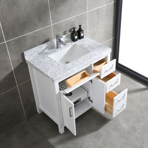 Meuble-lavabo de salle de bain haut de gamme de 36 pouces avec vasque en céramique et caractéristiques résistantes à l'eau - Product Image 5