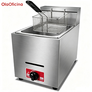 <span class=keywords><strong>Friteuse</strong></span> à gaz à réservoir unique 5,6 kW, alimentation GPL, <span class=keywords><strong>capacité</strong></span> de 6 L, équipement de friture profonde commercial pour les stands de restauration rapide, les bars à collations, économie d'énergie - Product Image 1