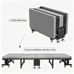 <span class=keywords><strong>Letto</strong></span> Singolo Pieghevole <span class=keywords><strong>in</strong></span> Metallo Portatile, Moderno e Personalizzabile, con Ruote, per Ufficio, Ostello, Sala Pranzo - Product Image 2