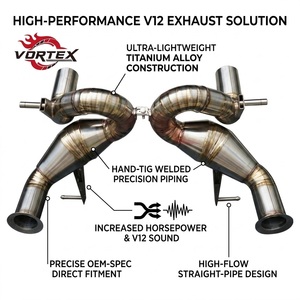 ชุดท่อไอเสียไทเทเนียมเกรดอากาศยาน Vortex Aerospace แบบไหลสูง พร้อมวาล์วควบคุม Valvetronic ประสิทธิภาพสูง เชื่อมด้วยวิธี TIG - Product Image 1