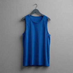 Men's Solid <b>Red</b> O-Neck Tank <b>Top</b> Casual Knitted Cotton Sleeveless <b>Vest</b> - Product Image 3