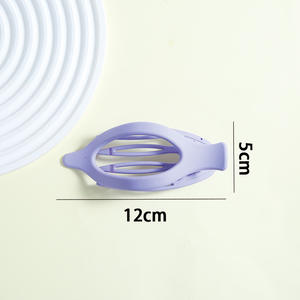 Pinces à cheveux françaises givrées de couleur unie en gros – Pinces bec de canard et pinces requin en plastique durables et antidérapantes pour femmes - Product Image 5