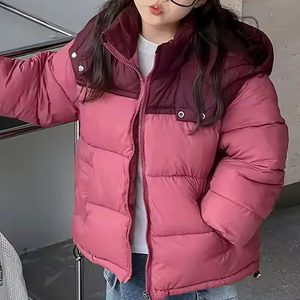 Chaqueta Acolchada Infantil, Ecológica, con Diseño de Patchwork, Ligera, con Cremallera, Impermeable, con Capucha, de Secado Rápido y Transpirable para Invierno - Product Image 3