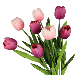 Tulipán Artificial de PU de 19.7 Pulgadas (Tulipán en Forma de Huevo) - Flor Artificial Suave al Tacto para Ramos de <span class=keywords><strong>Boda</strong></span> y Decoración, Venta al por Mayor por el Fabricante - Product Image 1