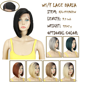 Với Tóc Giả Tổng Hợp Cho Bé Tóc Giả Màu Đen Tự Nhiên Tóc Vàng Kiểu Dáng Đẹp Bán Chạy Nhất Tóc Ngắn Thẳng Chịu Nhiệt Pixie Cắt Tóc Giả Ren Toàn Bộ - Product Image 6