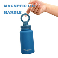 Blugreen 350ml Sans BPA Acier Inoxydable 304 Isolation Thermique 12-24 Heures Écologique Bouteille Isotherme à Poignée avec Paille pour Voyage