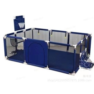 Baby Playpen Indoor Safety Fence Rectangle Blue Fabric Baby Crawling Enclosure - Product Image 3