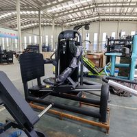 Mesin Leg Press Komersial Intensitas Tinggi Dengan Beban Pin Premium Q235 Tabung Oval Penyesuaian Pegas Udara Peralatan Kebugaran Gym