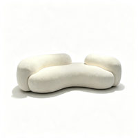 Canapé nuage en polaire Teddy à forme incurvée irrégulière, canapé en tissu moderne et créatif en forme d'arc pour salon, villa, décoration intérieure