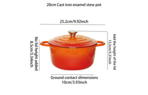 Chuyên nghiệp cấp men gang nấu ăn thiết lập với đáy dày cho nhanh chóng dẫn nhiệt - Product Image 2