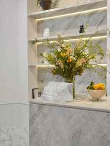 <span class=keywords><strong>Quartzite</strong></span> <span class=keywords><strong>Taj</strong></span> <span class=keywords><strong>Mahal</strong></span> aiguisé bon <span class=keywords><strong>prix</strong></span> pour comptoir de cuisine personnalisé avec bord profilé ondulé et dosserets de cuisine - Product Image 4