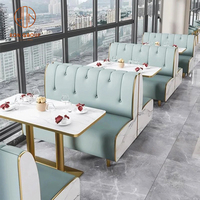 Café Restaurant Marbre Café Mobilier Table Chaise Ensemble Canapé Cabine Sièges pour Restaurant