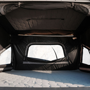 Tente de toit rigide 4 saisons Rock Cruiser, tissu Oxford noir + asphalte, type à armature droite, ouverture automatique rapide pour voiture - Product Image 4
