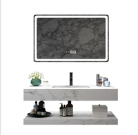 Meuble mural de luxe de haute qualité avec lavabo et poignée, meuble-lavabo moderne pour salle de bain avec robinet et miroir