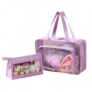 Bolsa de Aseo Transparente de PVC, Impermeable, para Natación, Almacenamiento de Cosméticos, Set de Bolsas de Maquillaje Transparentes para Viaje - Product Image 1