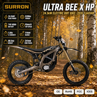 Sepeda Motor Listrik Sur Ron Ultra Bee 24.5kW Lampu LED 74V 60Ah Peredam Kejut Airbag 240mm Jarak Sumbu Roda 1380mm Stabil untuk Lompatan