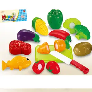 批发儿童鱼肉牛肉食品蔬菜厨房切割水果玩具塑料婴儿益智玩具