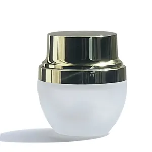 Luxury Skincare Body Cream Container Packaging Round Cosmetic Glass Jar 20g 30g 50g With Metal Lid